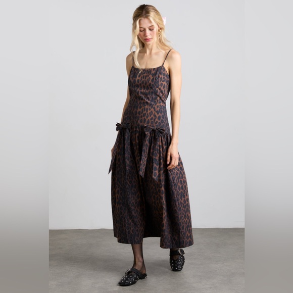 Damson Madder Dresses & Skirts - NWT Damson Madder Persephone Midi Dress in Dark Leopard, UK 8/US 4